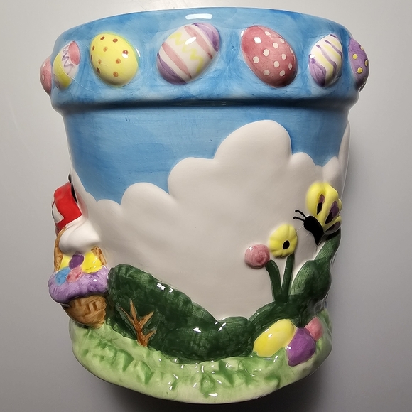Vintage MARS M&Ms Easter Egg Hunt Collectible Ceramic Pot - Picture 13 of 15